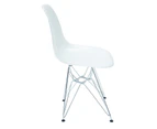 Replica Eames DSR Eiffel Chair | Plastic & Chrome - White