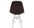 Replica Eames DSR Eiffel Chair | Fabric & Chrome - Charcoal