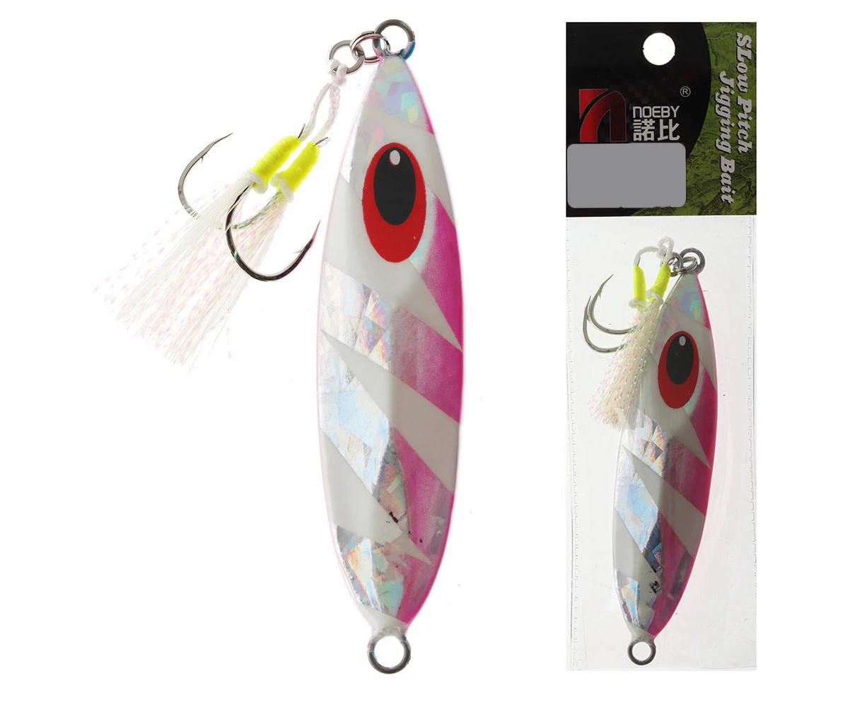 NOEBY NBL Metal Leaf Slow Pitch Jig - Rigged 60g Blue Mack