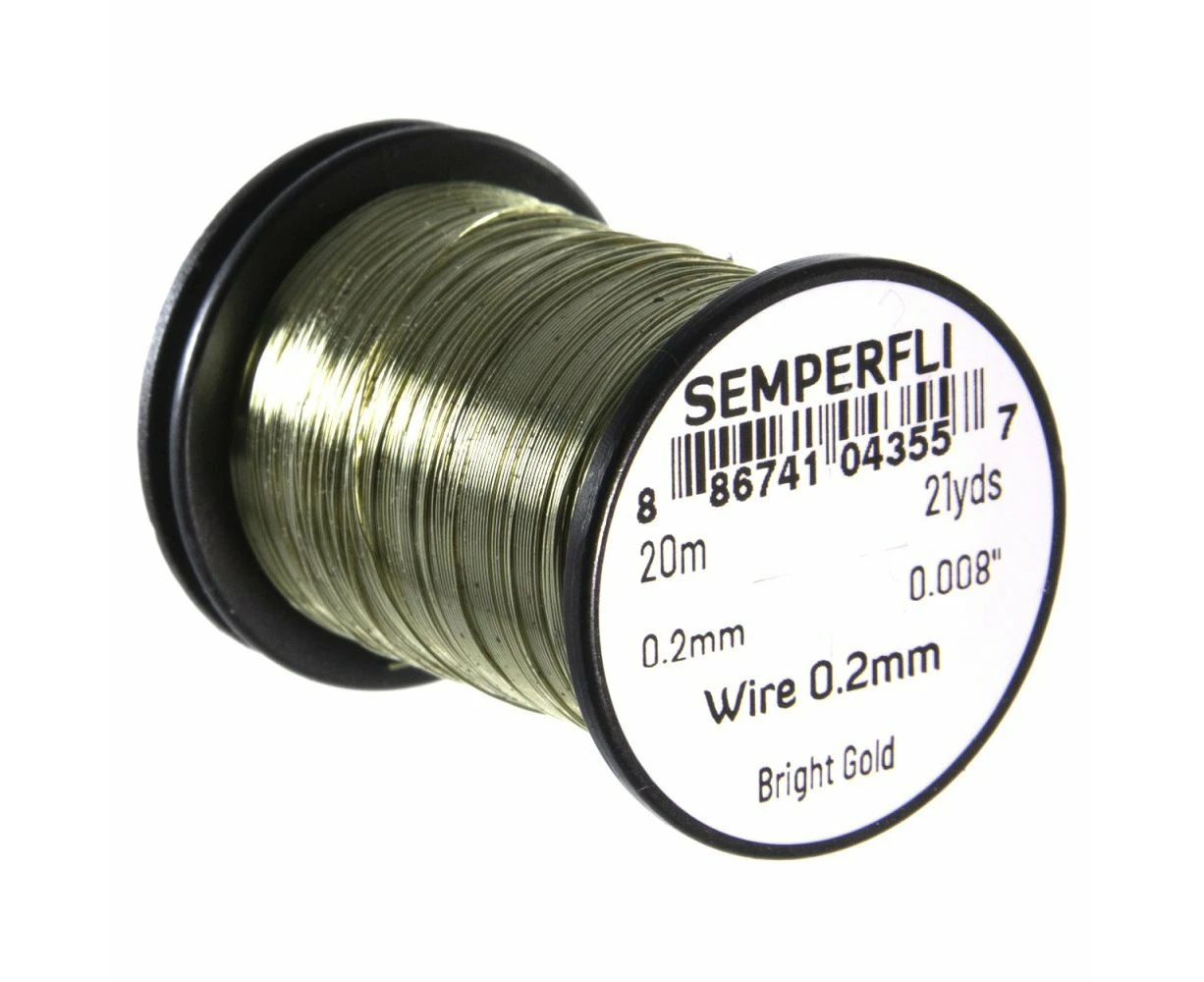 Semperfli Fly Tying Wire 0.2mm 20m Bright Gold