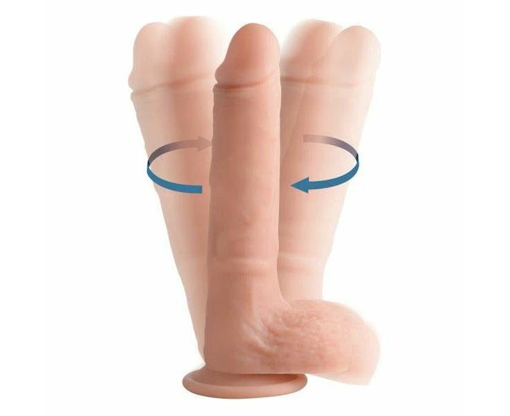 Vibrating And Rotating Remote Control Silicone Dildo With Balls - 9 Inch