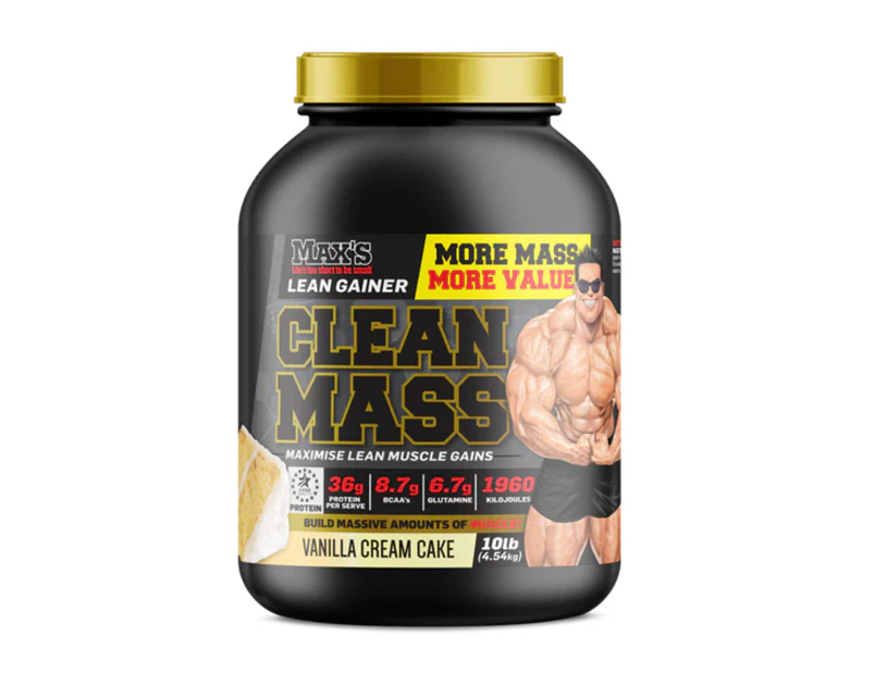 Max's Clean Mass Protein Powder Vanilla Cream Cake 4.54kg