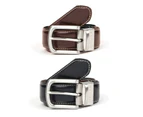 Dents Mens Reversible Lined Leather Belt in Gift Box in Black/Brown