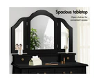 ALFORDSON Dressing Table Stool Set Makeup Foldable Mirror Vanity Desk Black