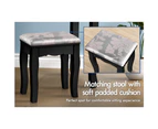 ALFORDSON Dressing Table Stool Set Makeup Foldable Mirror Vanity Desk Black