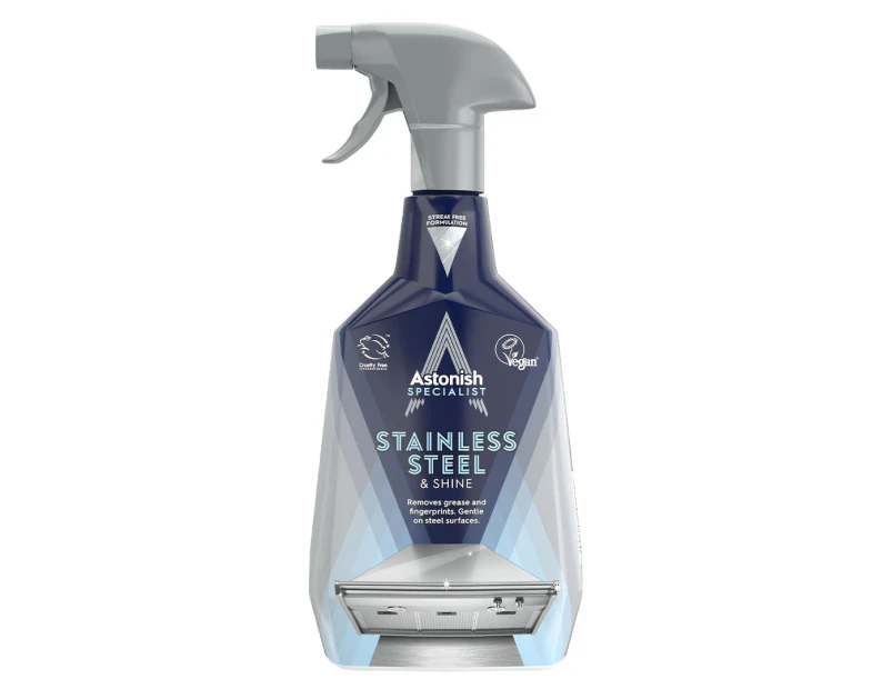 Astonish Specialist Stainless Steel & Shine Spray Clear Waters 750mL