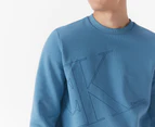 Calvin Klein Men's Linear Monogram Graphic Crew Sweatshirt - Cyaneus