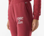 Tommy Jeans Women's College Logo Baggy Sweatpants / Tracksuit Pants - Deep Sea Rose