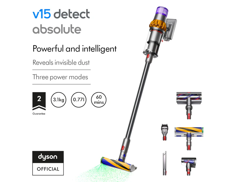 Dyson V15 Detect™ Absolute stick vacuum cleaner (Yellow/Nickel)