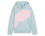 Puma Youth Girls' Power Colour Block Hoodie - Turquoise Surf