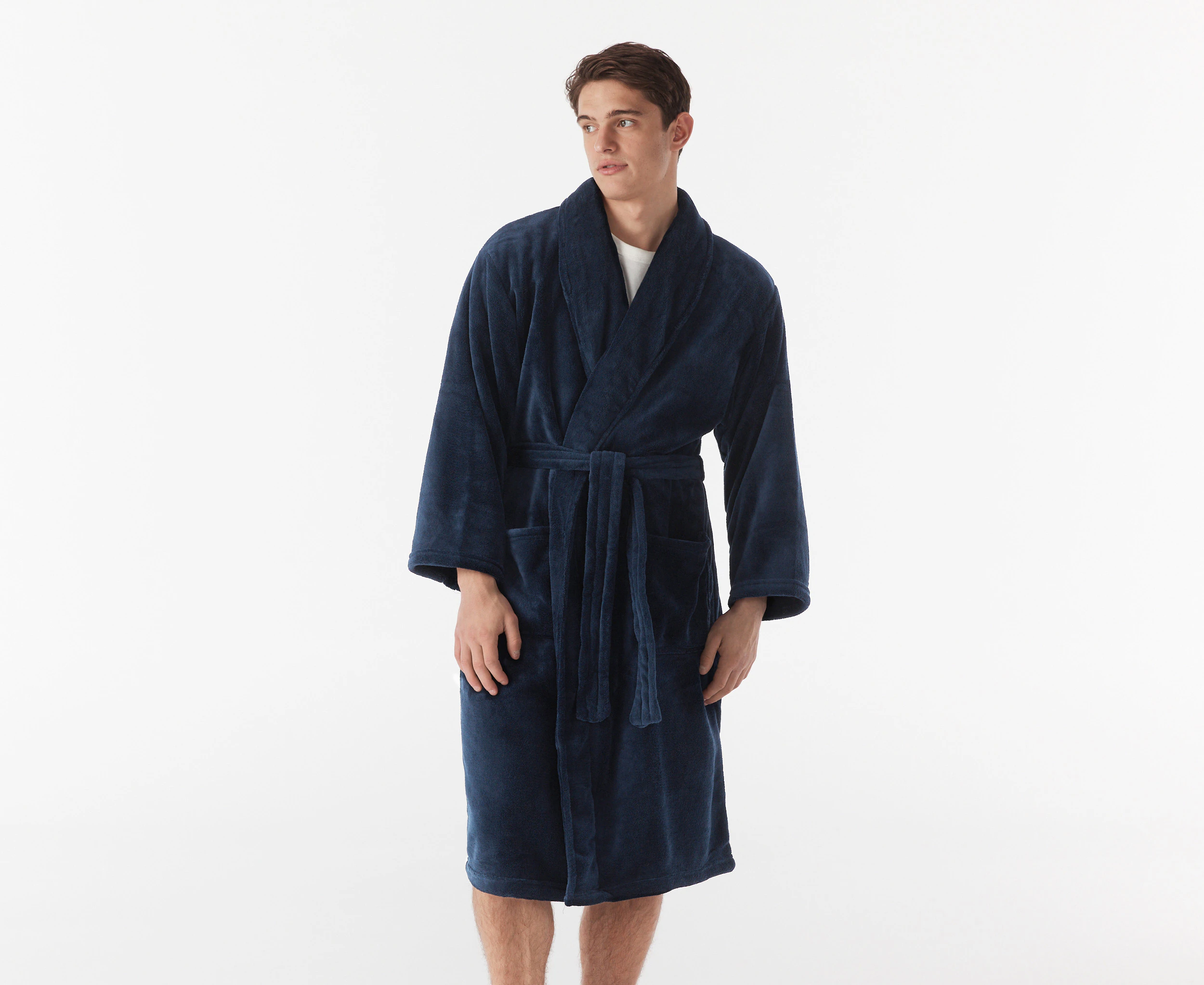 Bambury Unisex Retreat Microplush Robe - Navy