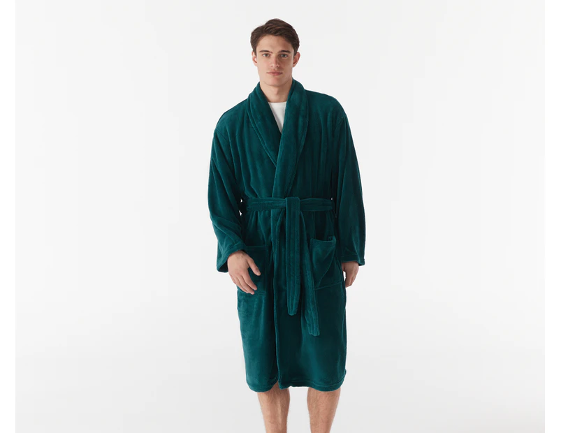 Bambury Unisex Retreat Microplush Robe - Teal