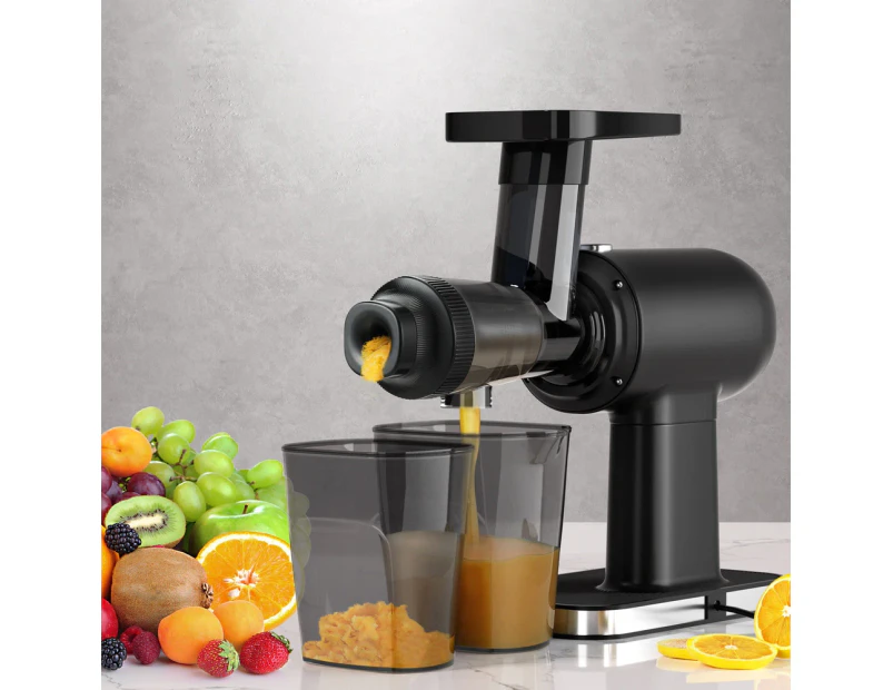 Devanti Cold Press Slow Juicer Fruit Juice Extractor 160W Black