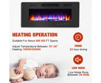 ADVWIN Electric Fireplace Heater Wall Recessed and Wall Mounted, 2000W Fireplace Heater with 10 Adjustable Flame Color, Black