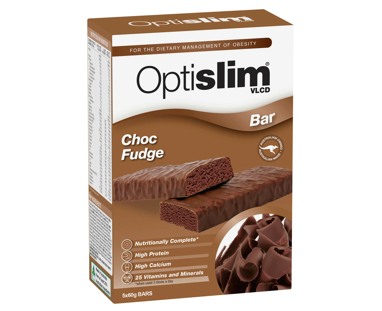 Optislim VLCD Choc Fudge Bar 5x60g