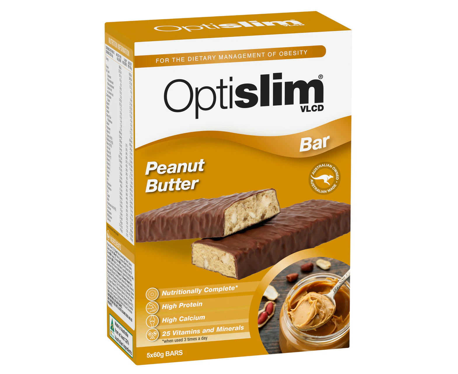 Optislim VLCD Peanut Butter Bar 5x60g