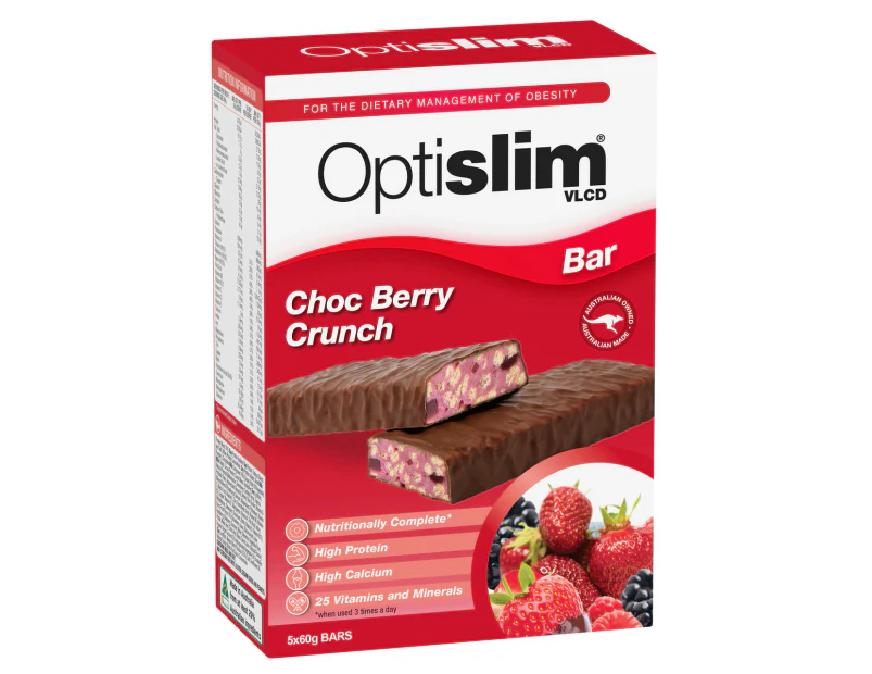 Optislim VLCD Choc Berry Crunch Bar 5x60g