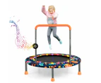 Costway Kids Mini Trampoline Jumping Fun Gift w/Detachable Handle & Light Music LED Bluetooth