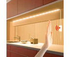 2Pcs USB LED Strip Light Touch Switch Hand Sweep Cabinet Kitchen Lights Fairy Light-Warm White