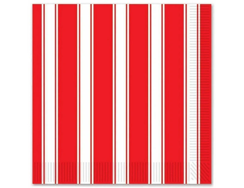 Red and White Stripes Large Napkins / Serviettes (Pack of 16)