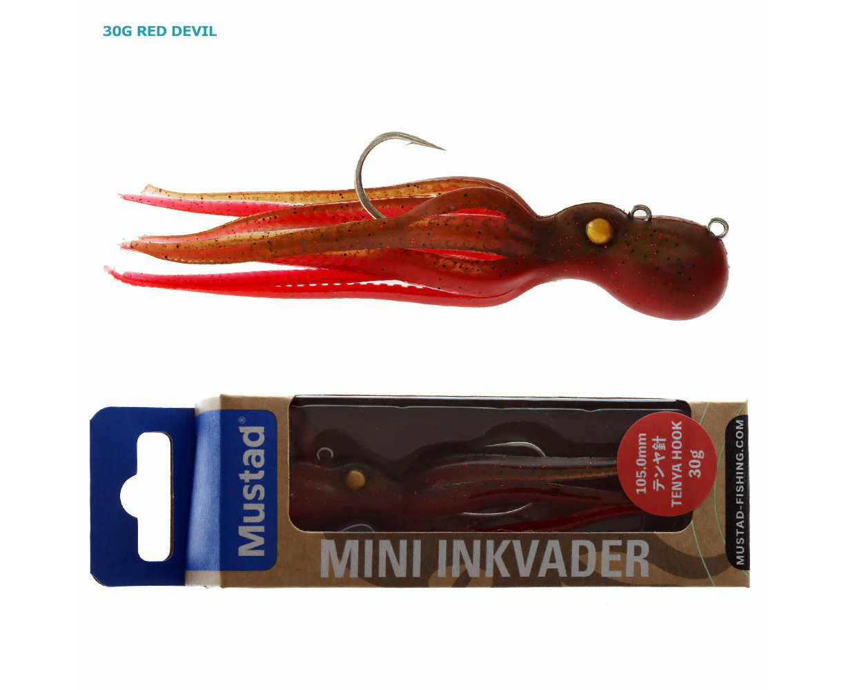 Mustad Mini InkVader Octopus Soft Jig 30g Red Devil