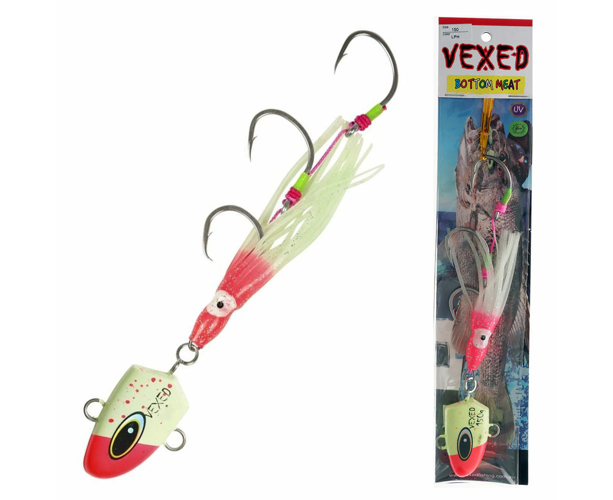 Vexed Bottom Meat Hybrid Jig / Bait Rig 150g Lumo Pinkhead