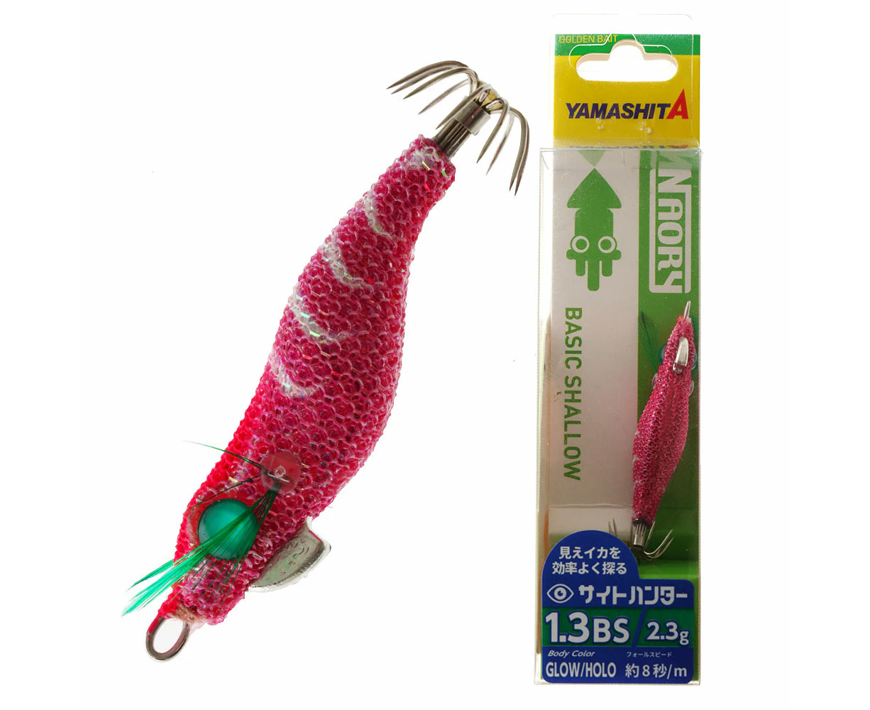 Yamashita Naory Sight Hunter Squid Jig Size 1.3 Glow Holo Pink