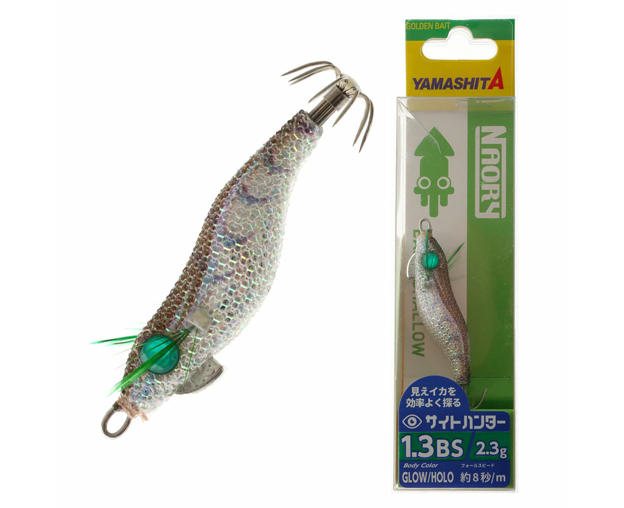 Yamashita Naory Sight Hunter Squid Jig Size 1.3 Glow Holo Silver