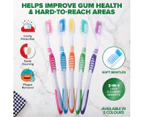 1st Care 180PCE Toothbrushes Soft Bristles Assorted Colours - Purple, Green, Blue, Pink, Orange