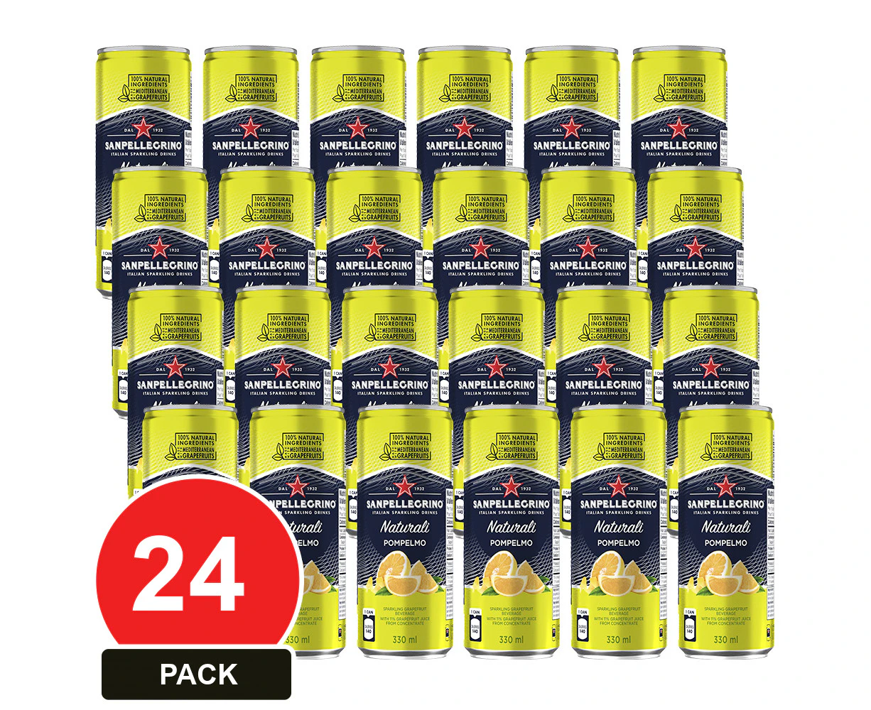 24 Pack, San Pellegrino 330ml Pompelmo-grapefruit Cans