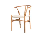 Oikiture Dining Chair Wooden Hans Wegner Replica Chair Wishbone Cafe Lounge Seat