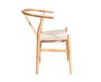 Oikiture Dining Chair Wooden Hans Wegner Replica Chair Wishbone Cafe Lounge Seat