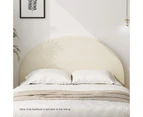 Oikiture Bed Head Headboard King Fabric Bedhead Beige