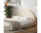 Oikiture Bed Head Headboard King Fabric Bedhead Beige