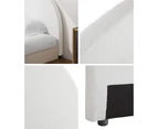 Oikiture Bed Head Headboard Single Boucle Bedhead White