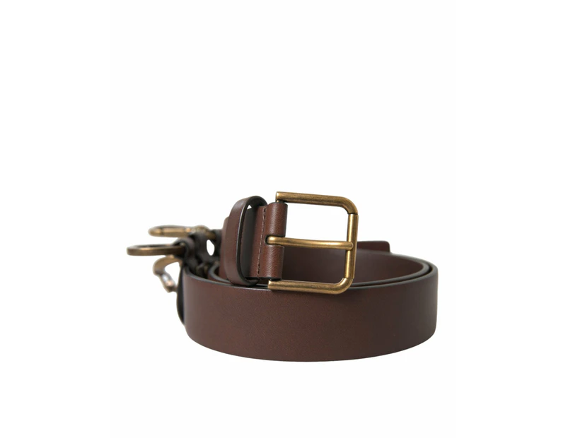 Dolce & Gabbana Elegant Brown Calf Leather Belt - Timeless Accessory - 90 cm / 36 Inches