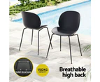 Gardeon 4PC Outdoor Dining Chairs Lounge Chair Patio Garden Furniture Black