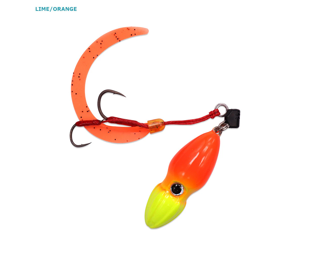 Ocean Angler G-Bomb Sliding Lure 60g Lime/Orange