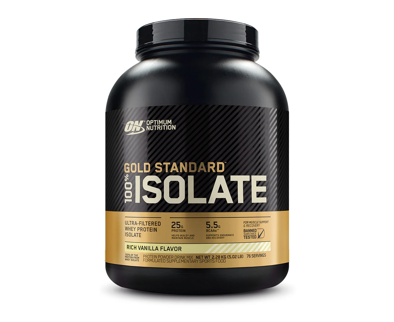 Optimum Nutrition Gold Standard 100% Isolate Whey Protein Powder Rich Vanilla 2.28kg / 76 Serves