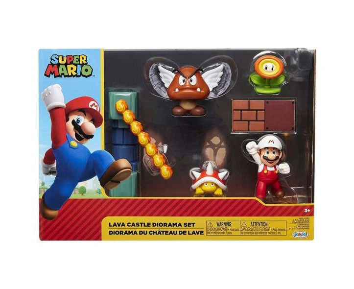 World of Nintendo Lava Castle 2.5 Inch Diorama Playset