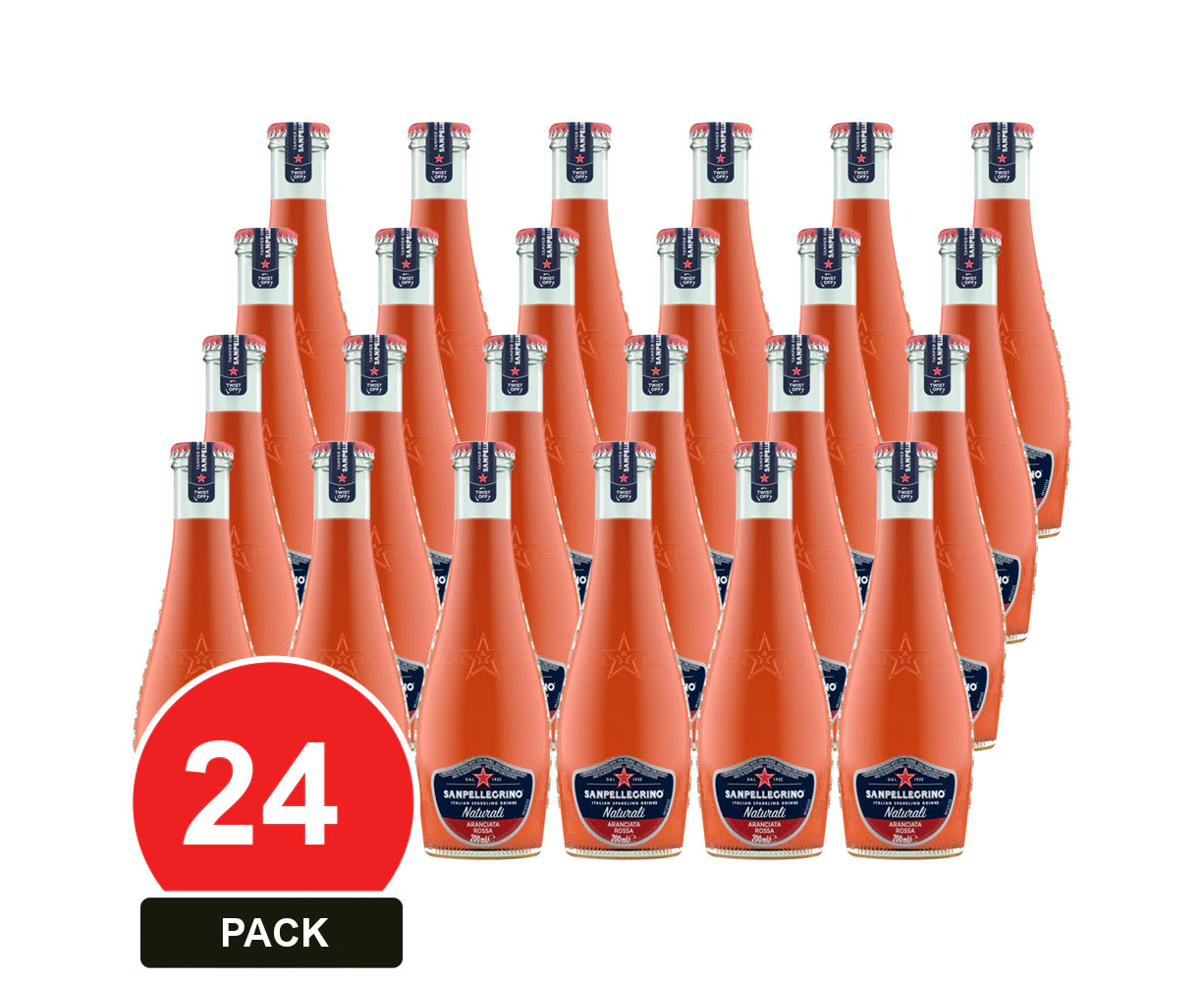 24 Pack, San Pellegrino 200ml Aranciata Rossa Glass