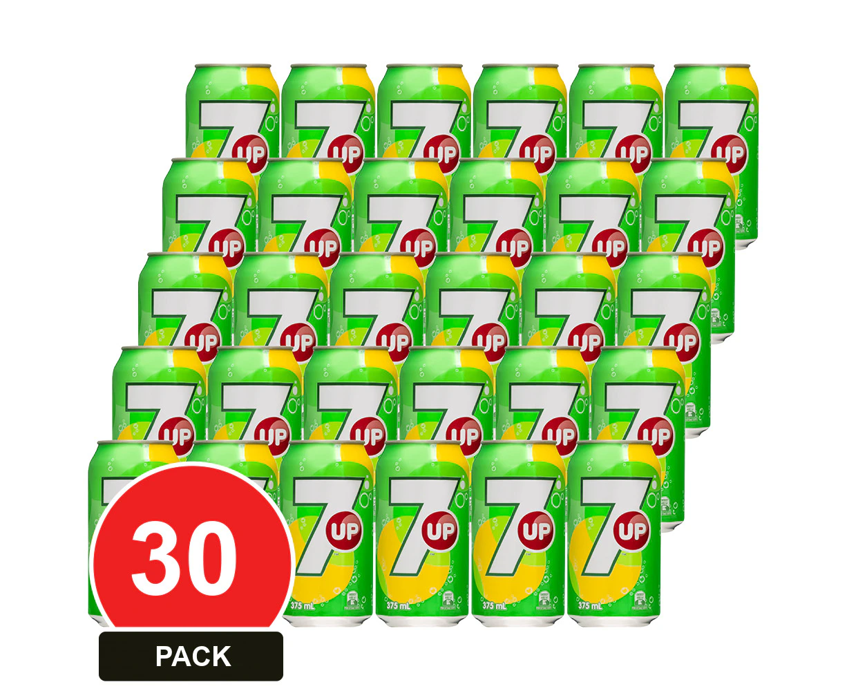 30 Pack, Schweppes 375ml 7up Cans 30pk