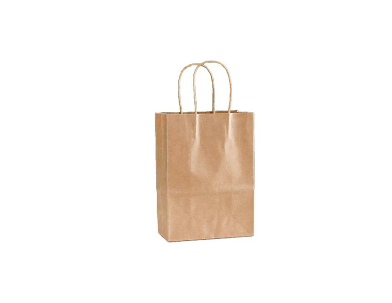 20Pcs Kraft Paper Bag Gift Carry Shopping Party Gift Bags With Handles Small Au - Brown