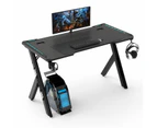 Ekkio RGB Gaming Desk 140cm ( Y Shape, Black ) - Carbon Fibre Textured