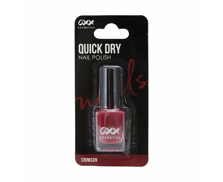 Quick Dry Nail Polish, Crimson - OXX Cosmetics