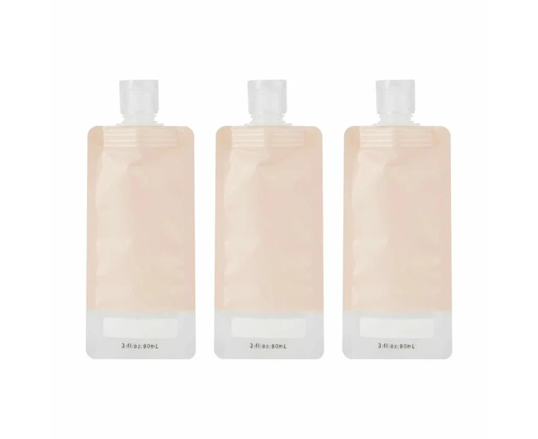 3 Pack Refillable Travel Pouches - Rose