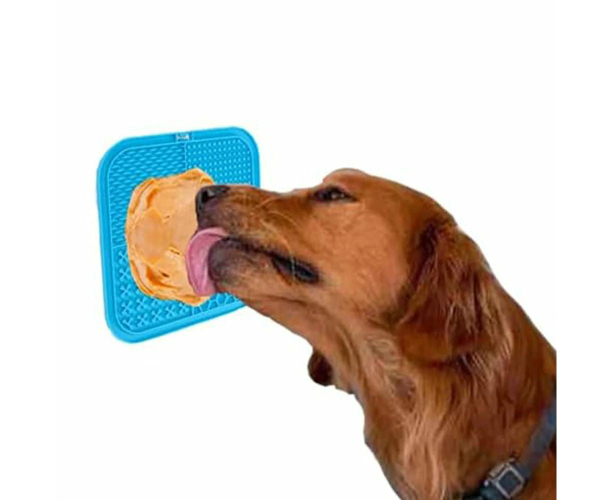 Slow Feeder Lick Mat for Dogs and Cats - Blue