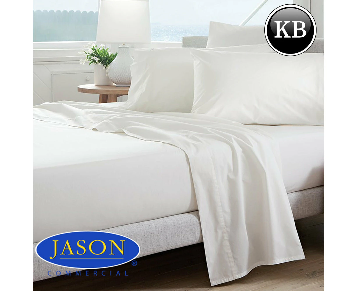 Jason Commercial Cotton Deluxe 100% Cotton Percale Fitted Sheet King