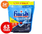 Finish Powerball Power All In One Dishwashing Tablets Lemon Sparkle 63pk
