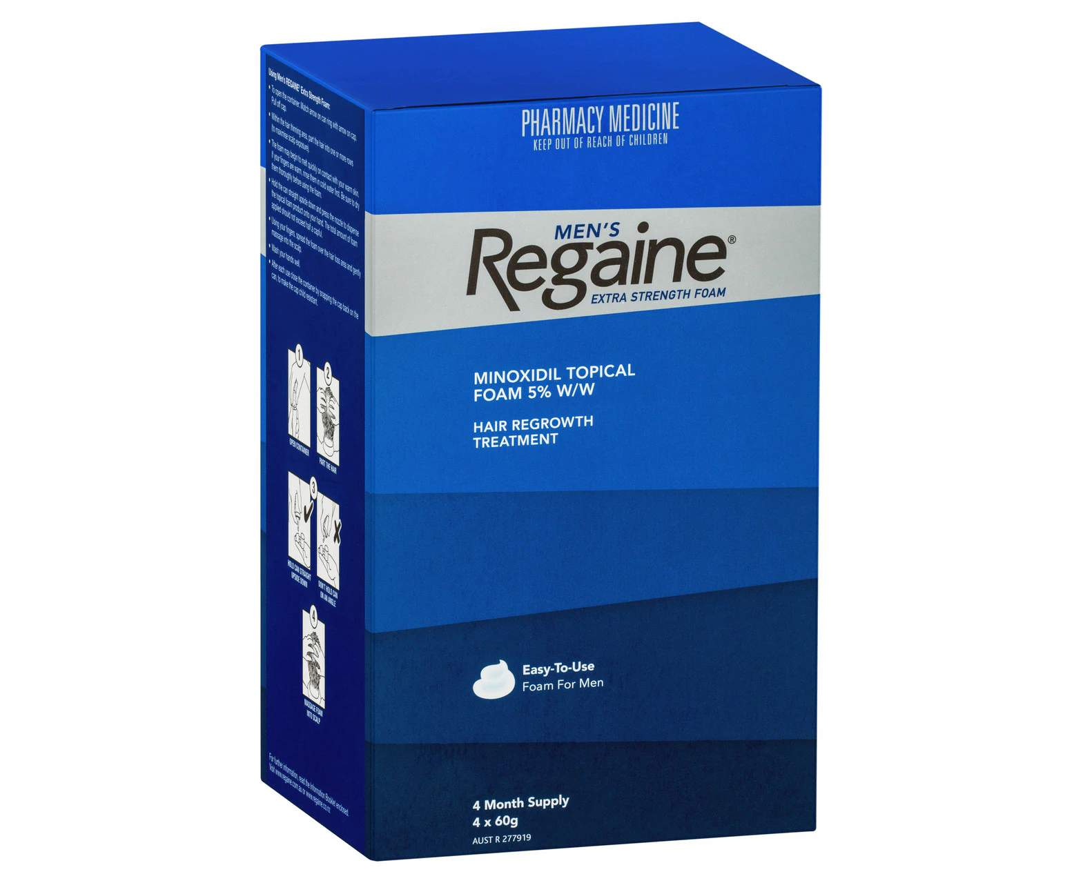 Regaine Men's Extra Strength Minoxidil Foam Hair Regrowth Treatment 4 x 60g